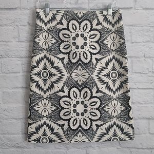 Floral Tribal Print High Waist Pencil Skirt